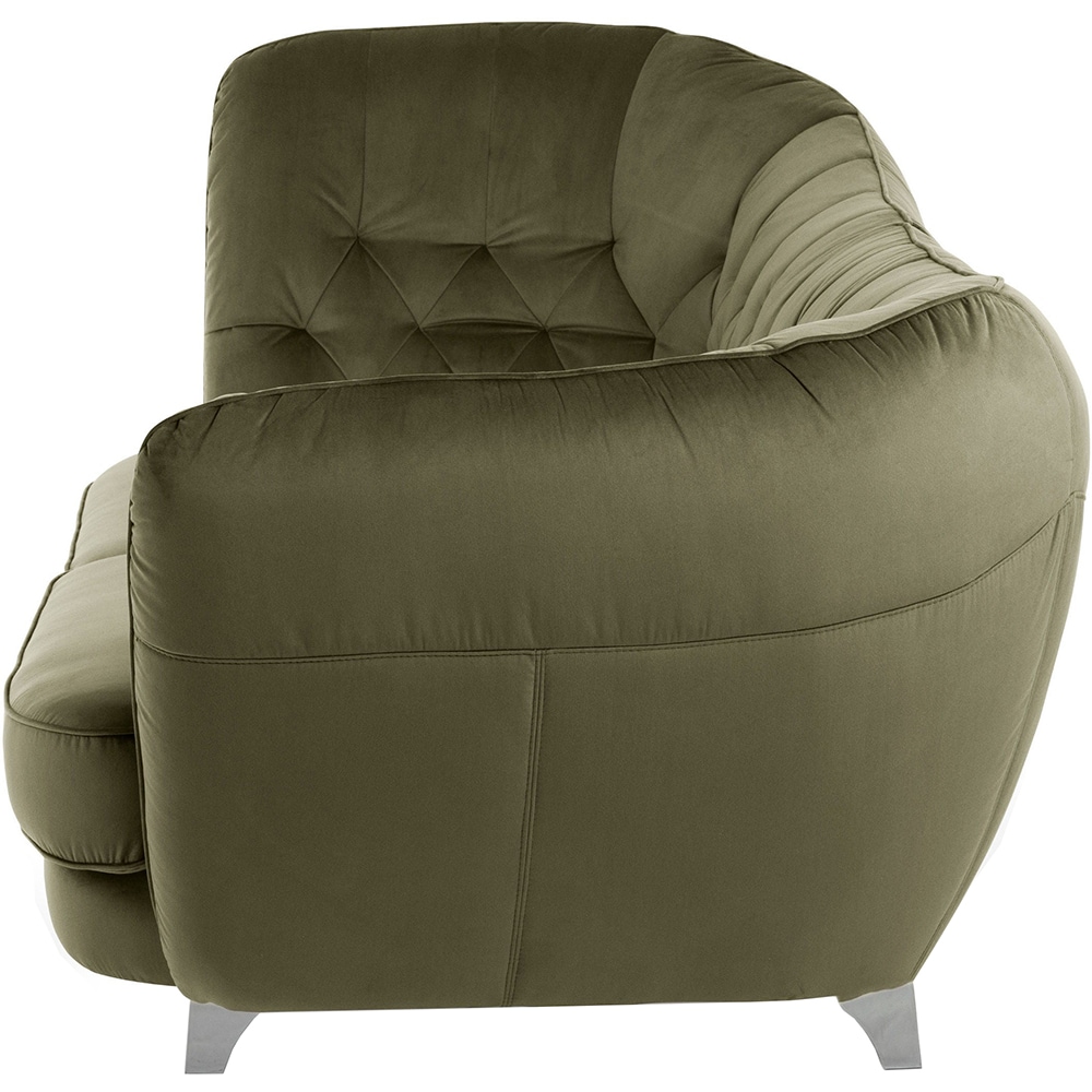 Canapea fixa dreapta Georgia Velvet F608, 3 locuri, 256 x 115 x 98 cm, oliv