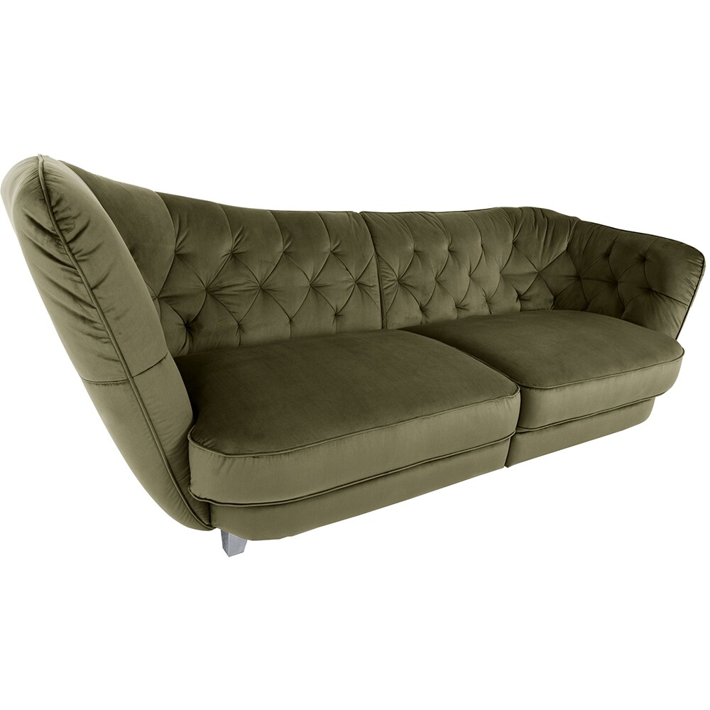 Canapea fixa dreapta Georgia Velvet F608, 3 locuri, 256 x 115 x 98 cm, oliv