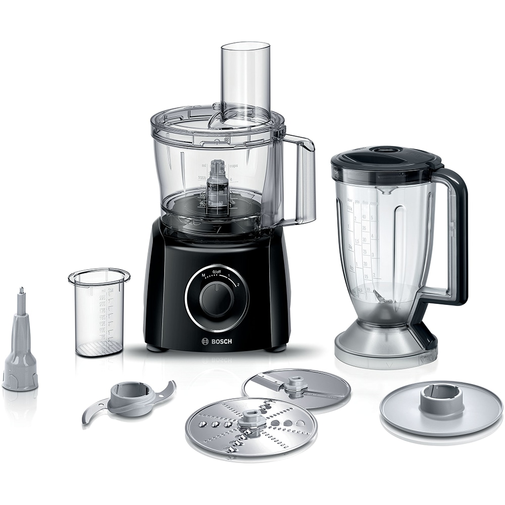 Robot de bucatarie BOSCH MultiTalent 3 MCM3231B, vas 2.3l, blender 1.5l, 800W, 2 trepte viteza, negru