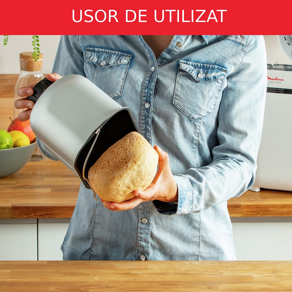 Masina de copt paine TEFAL Pain Dore PF210138, 1kg, 12 programe, 720W, alb-negru