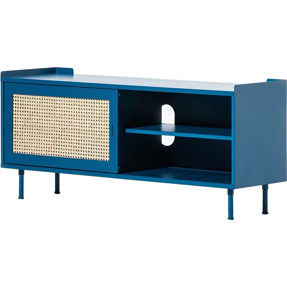 Comoda TV Wrap Wicker S, albastru-maro deschis, 120 x 35 x 52.5 cm