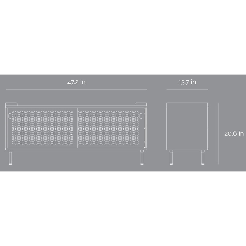Comoda TV Wrap Wicker S, albastru-maro deschis, 120 x 35 x 52.5 cm