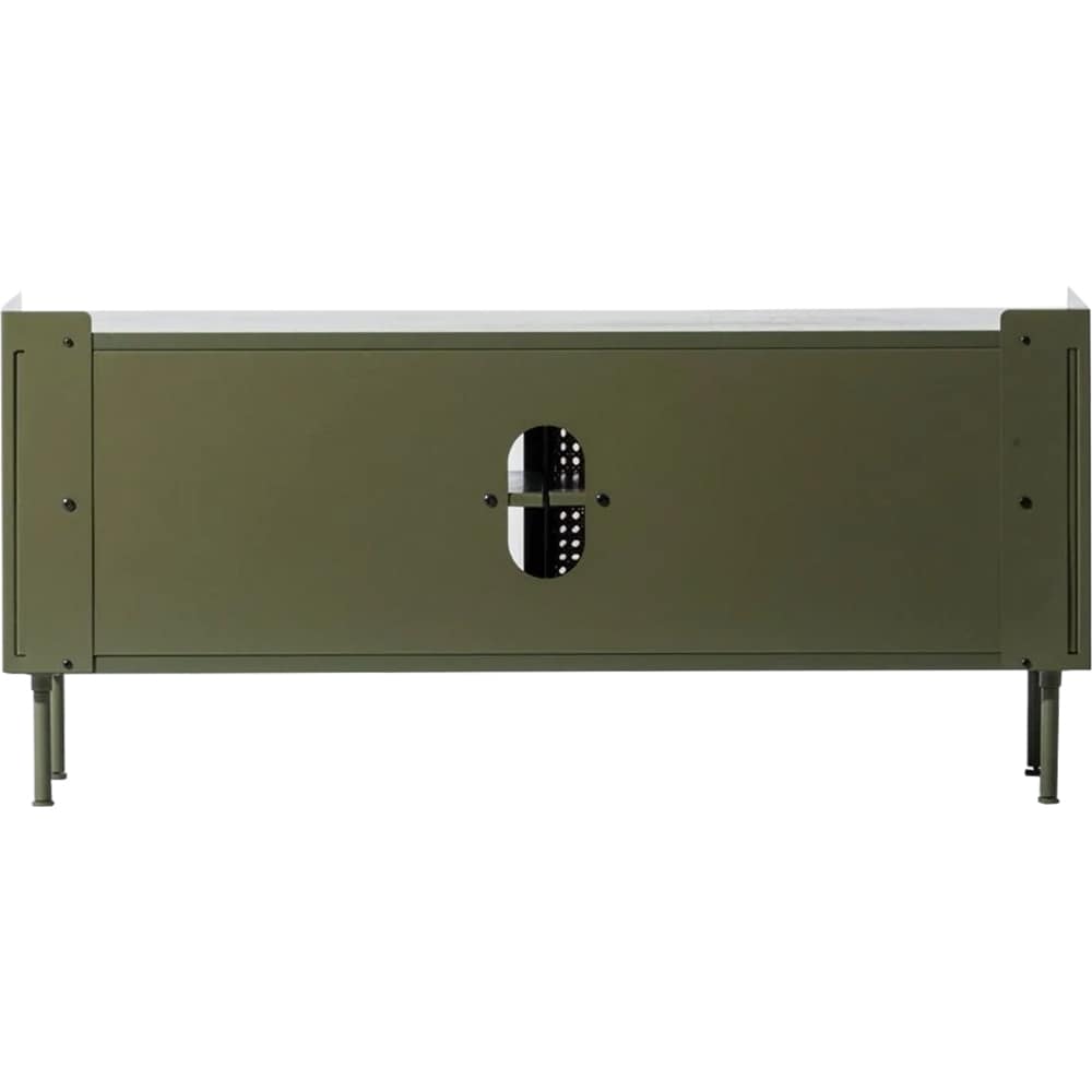 Comoda TV Wrap Wicker S, verde-maro deschis, 120 x 35 x 52.5 cm