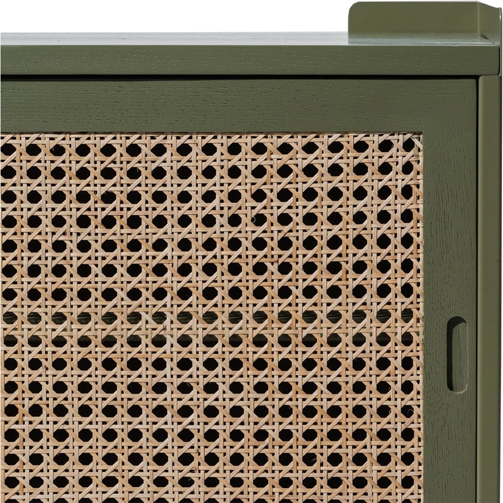 Comoda TV Wrap Wicker S, verde-maro deschis, 120 x 35 x 52.5 cm