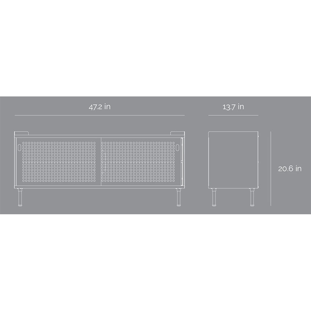 Comoda TV Wrap Wicker S, verde-maro deschis, 120 x 35 x 52.5 cm