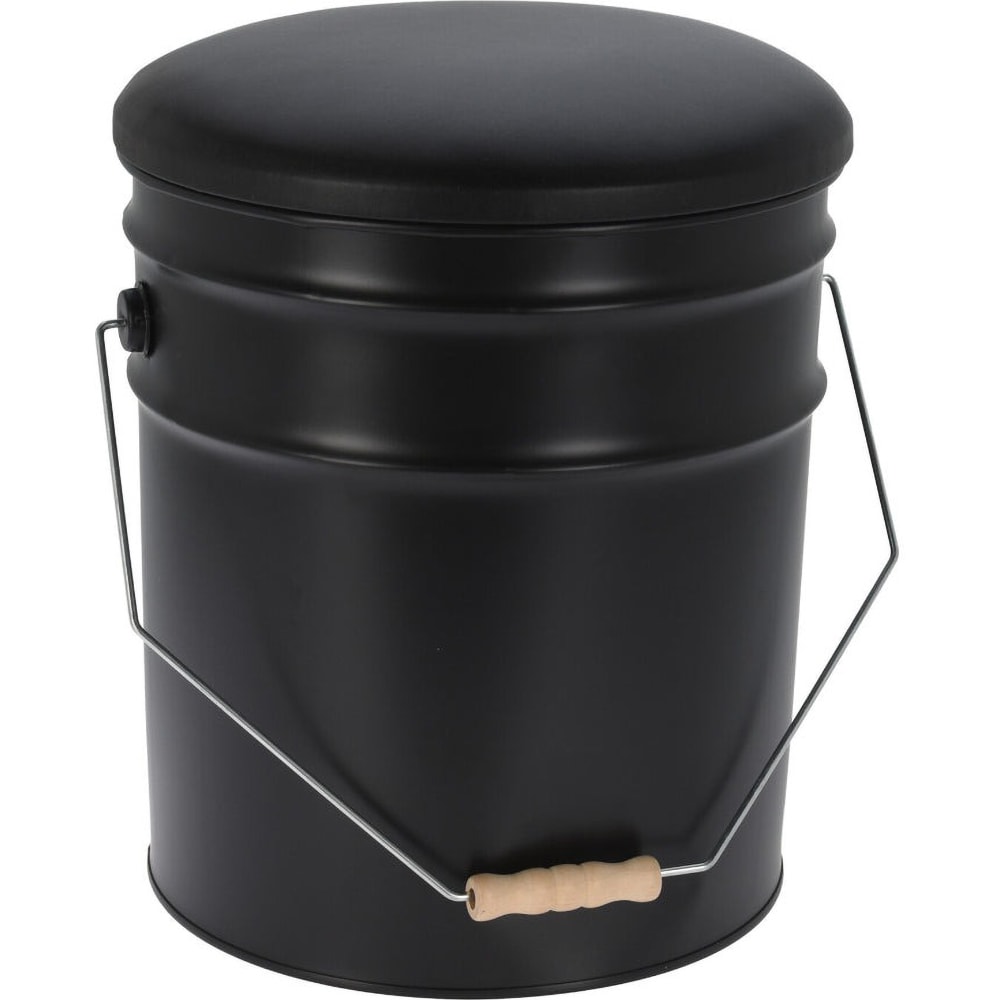 Taburet FZ1000140, metal, D 34 x 34 cm, negru