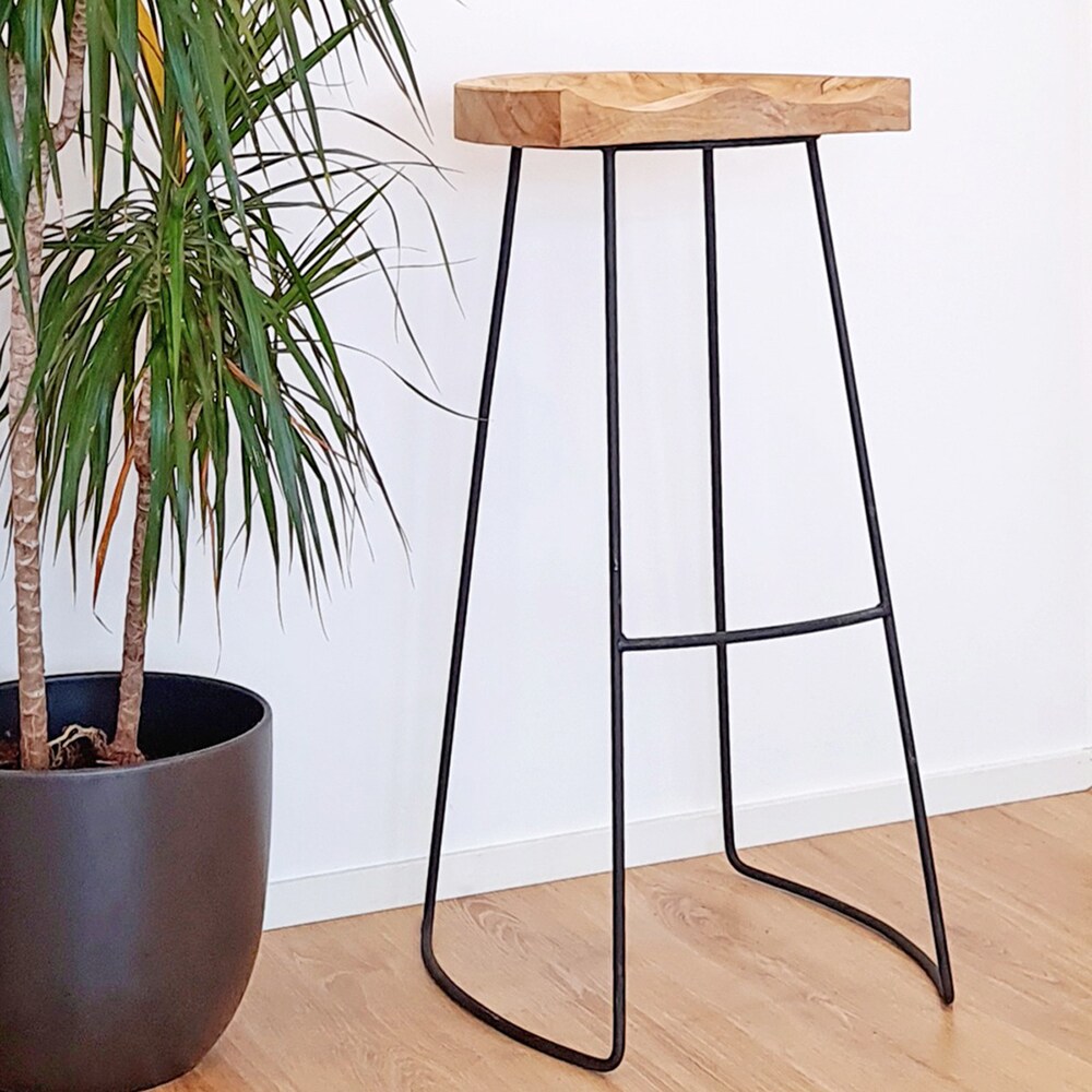 Scaun bar J11302260, 40 x 32 x 79 cm, maro deschis