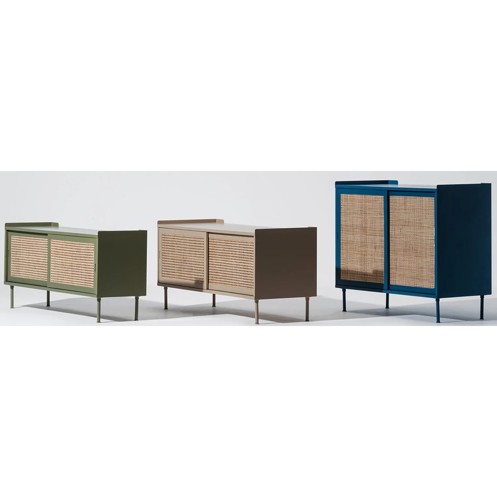 Comoda TV Wrap Wicker M, bej, 120 x 45 x 55 cm
