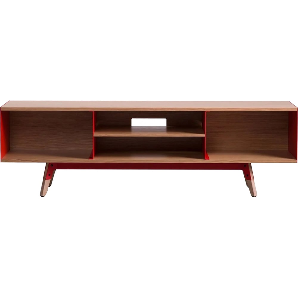 Comoda TV Neo, maro deschis-rosu, 160 x 40 x 50 cm