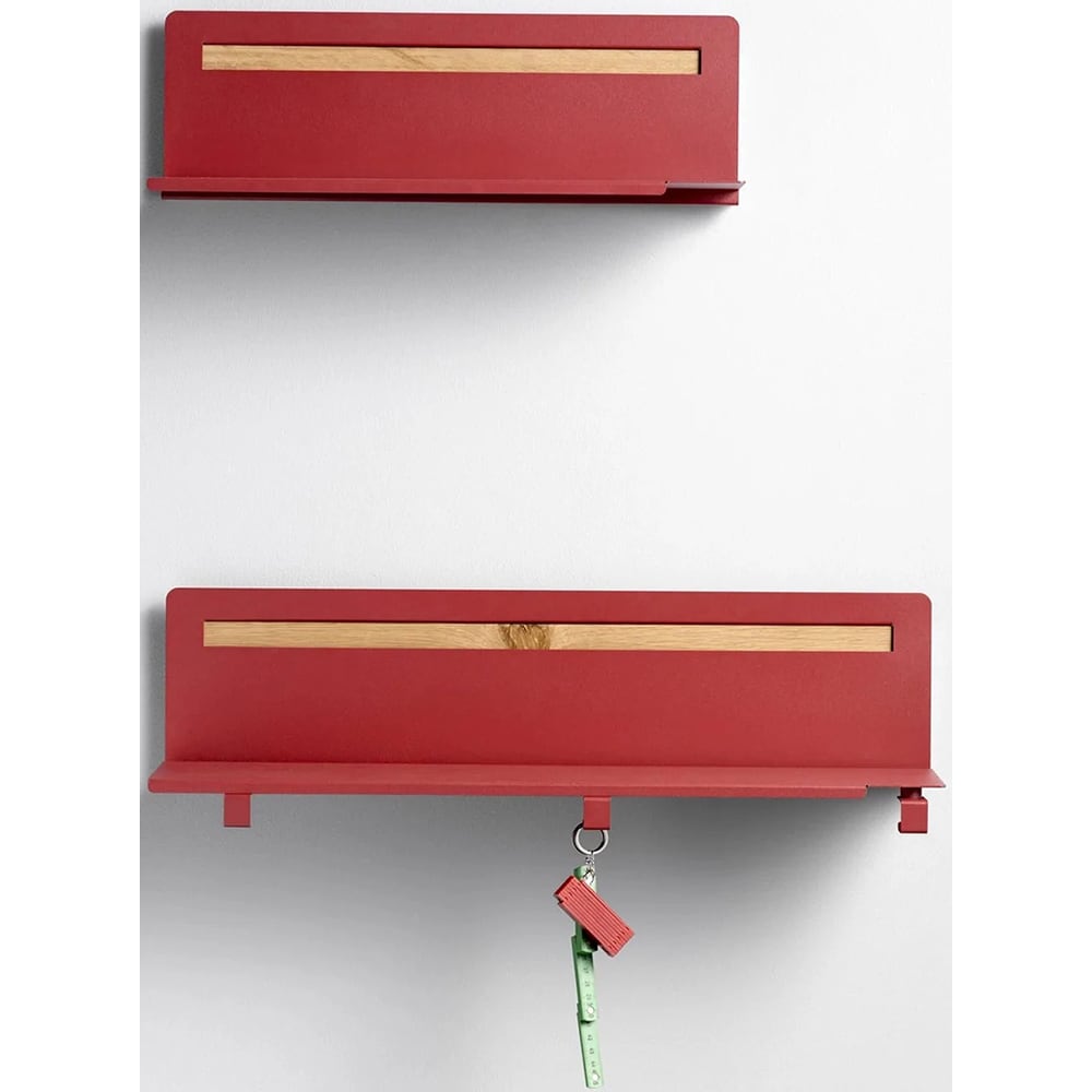 Raft perete Brink, 60 x 16.5 x 15 cm, rosu, 2 bucati