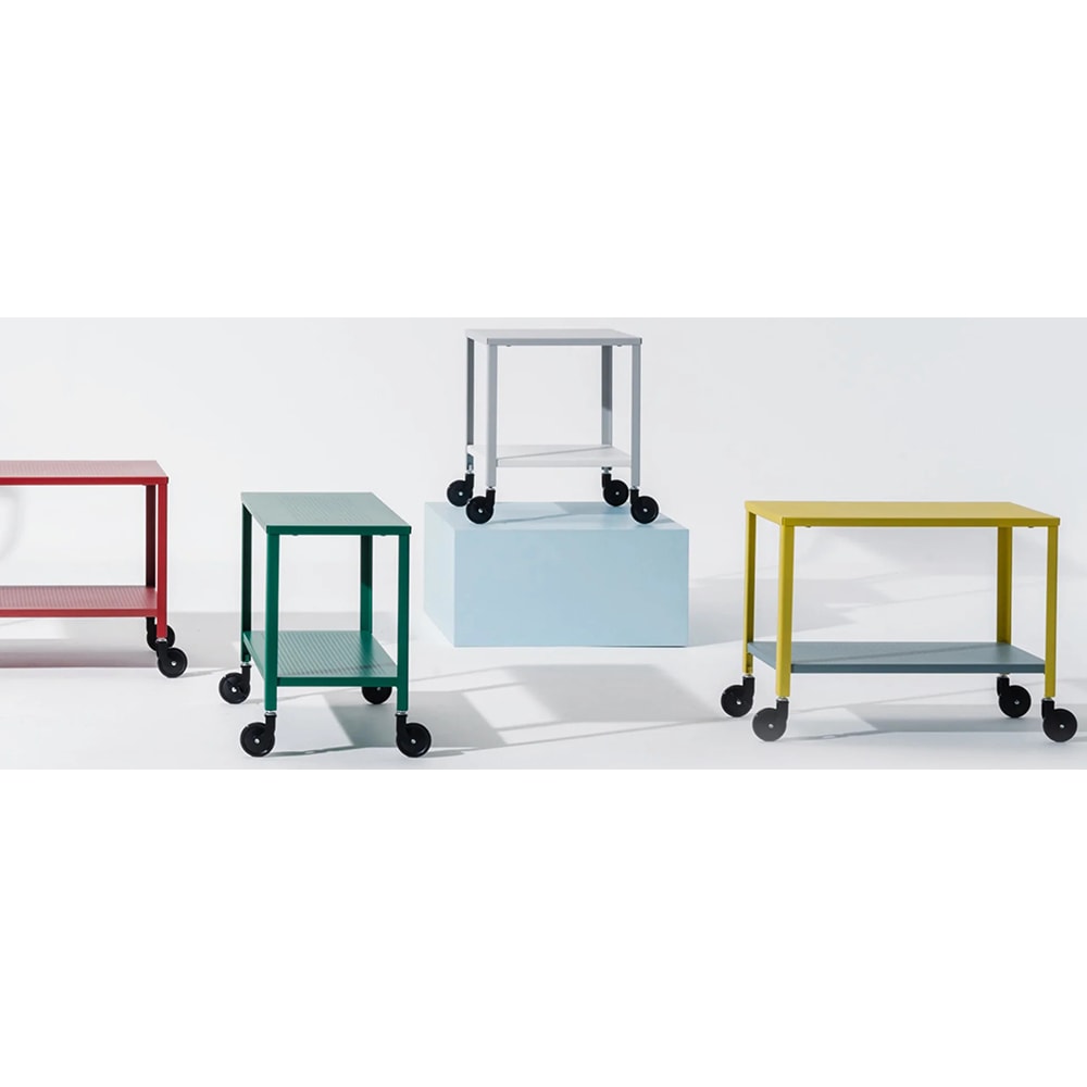 Masuta cu roti Corner, gri, 40 x 40 x 45 cm