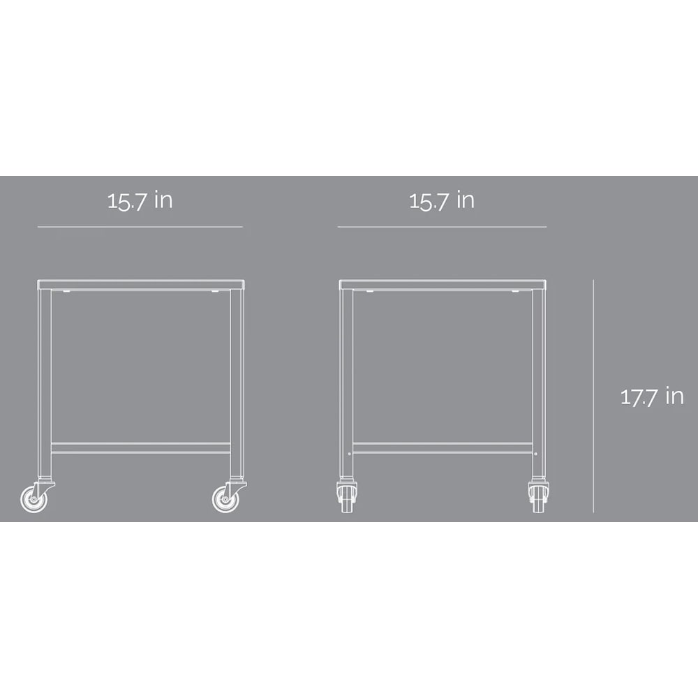 Masuta cu roti Corner, gri, 40 x 40 x 45 cm