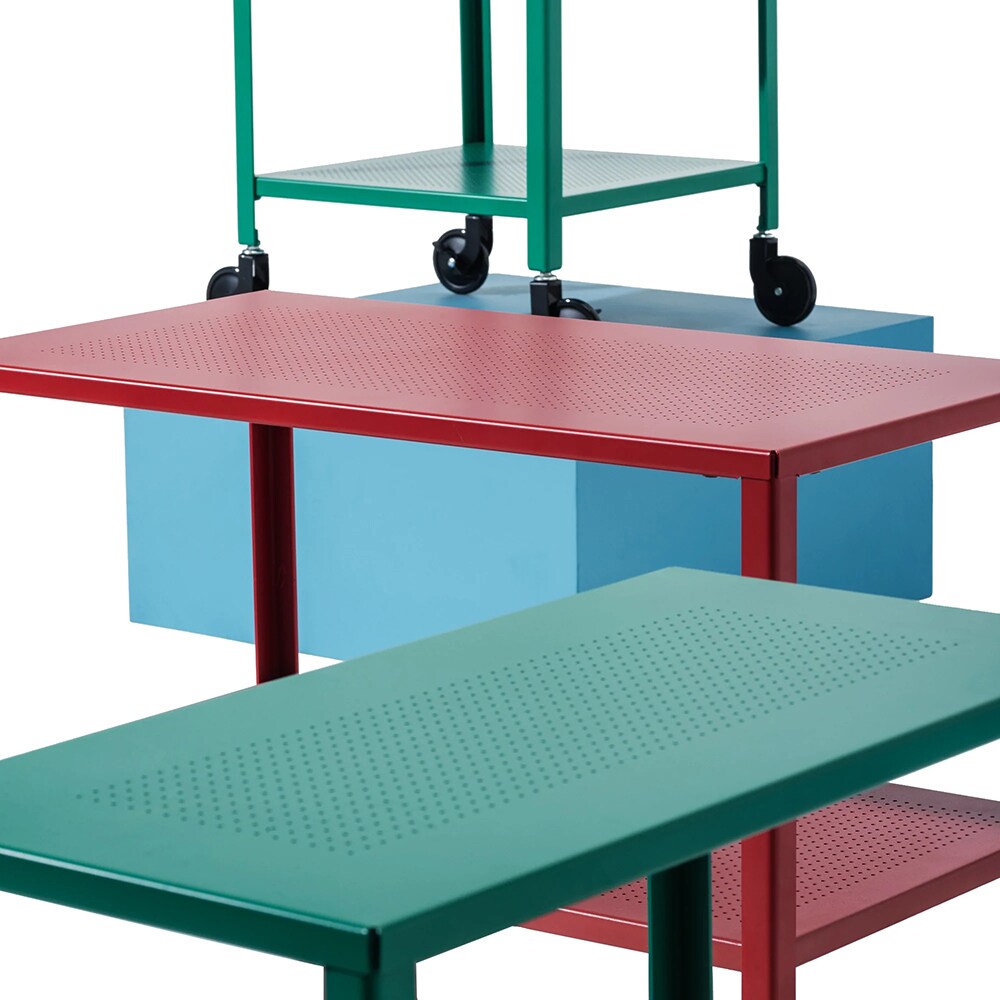 Masuta cu roti Corner Clasic, rosu, 75 x 40 x 50 cm