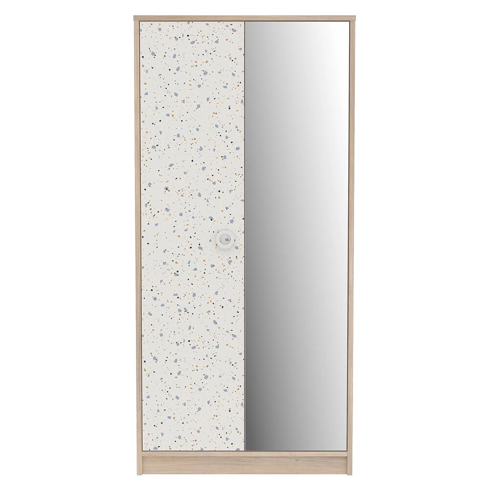 Dulap Claire, 94.5 x 62.2 x 199.2 cm, 2 usi, alb-bej