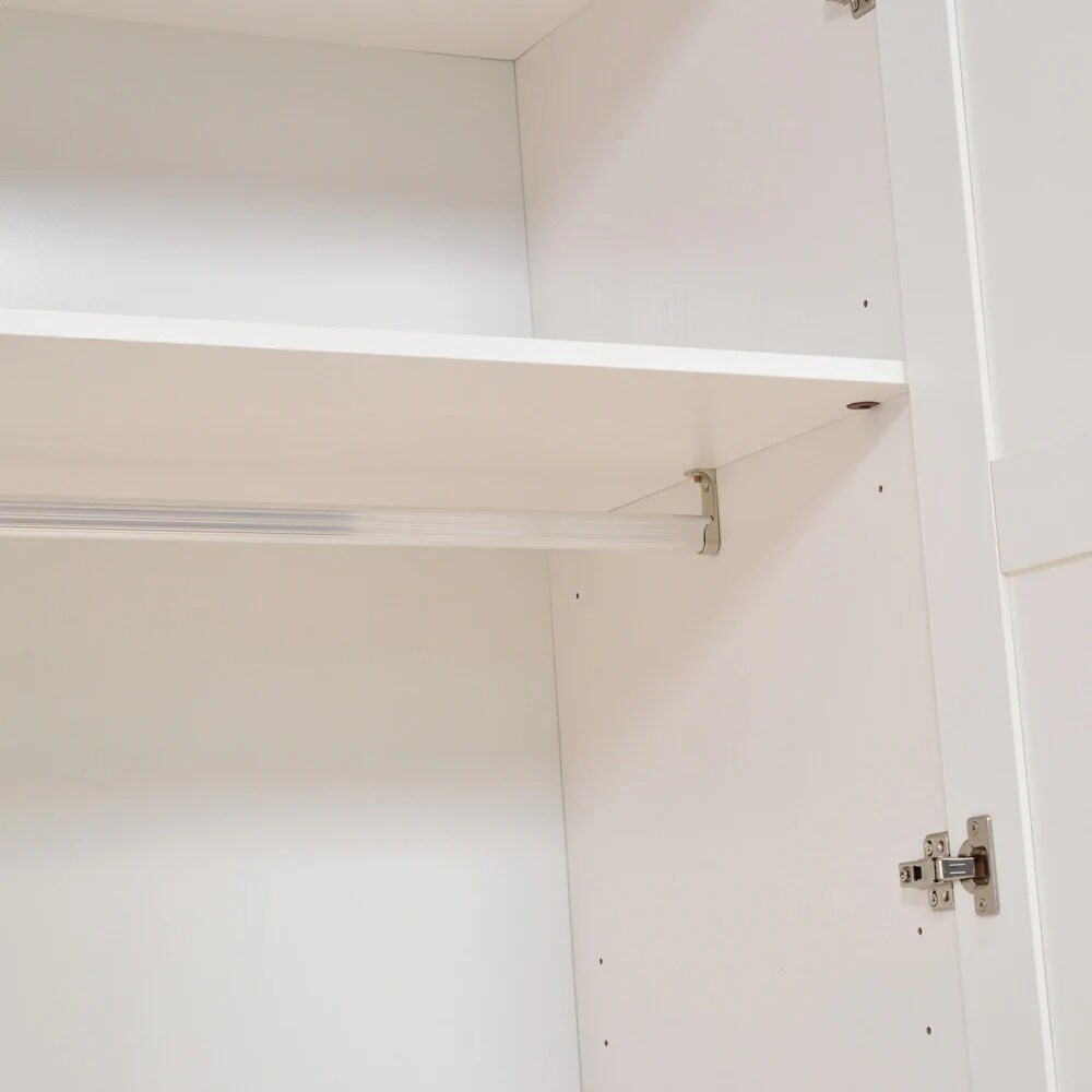 Dulap Carly, 181 x 59 x 216 cm, 4 usi, alb