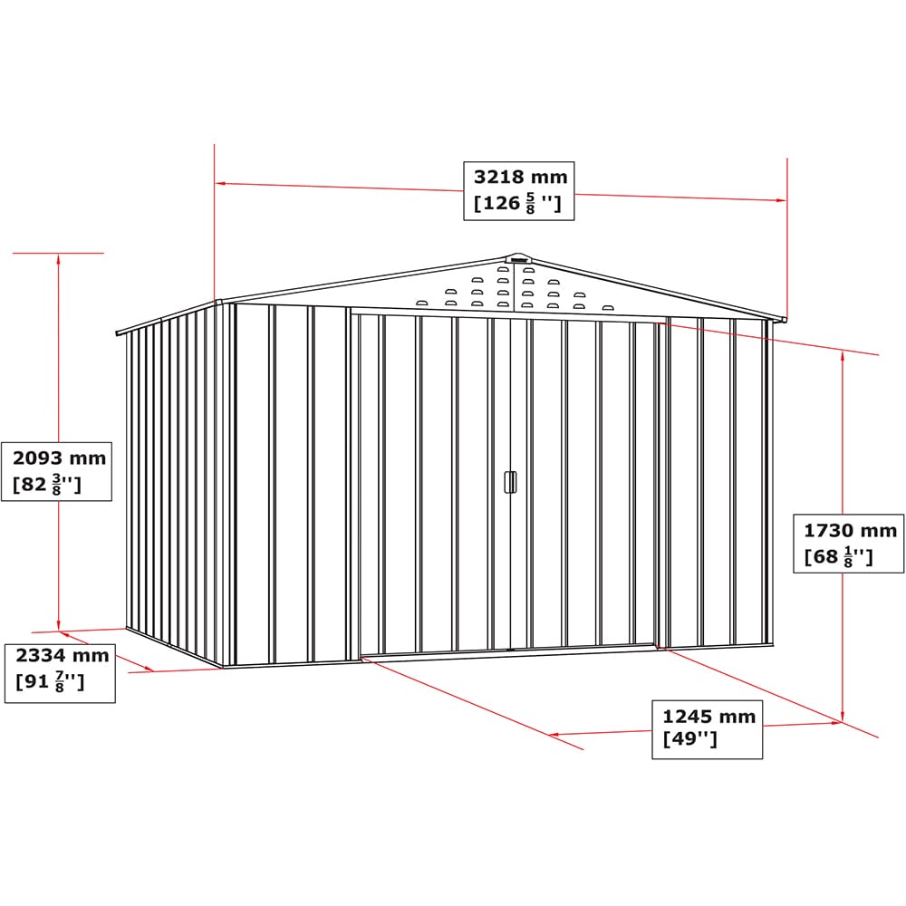 Casuta gradina DURAMAX Top 10X8, otel, 321.8 x 243.3 x 209.3 cm, maro