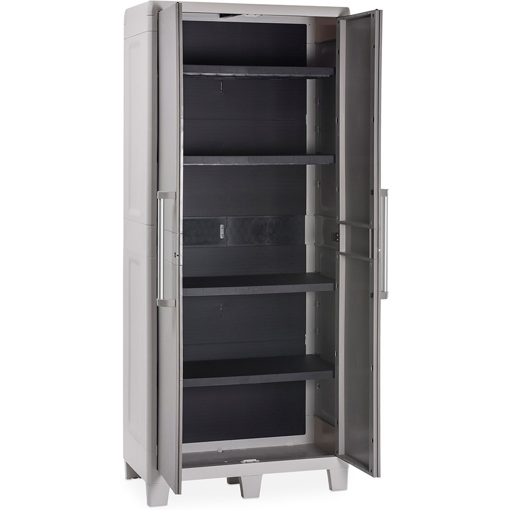 Dulap depozitare gradina TOOMAX Urban XL, polipropilena, 78 x 49 x 182 cm, gri