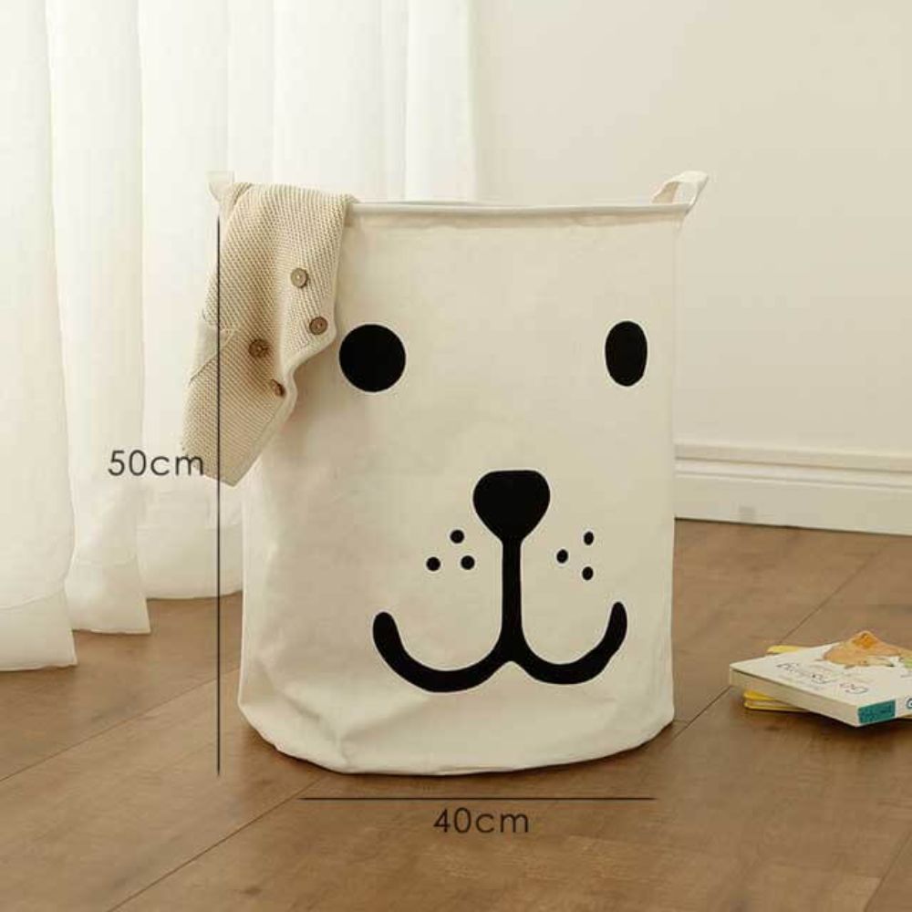 Sac depozitare Bear 1, 40 x 50 x 40 cm, crem-negru