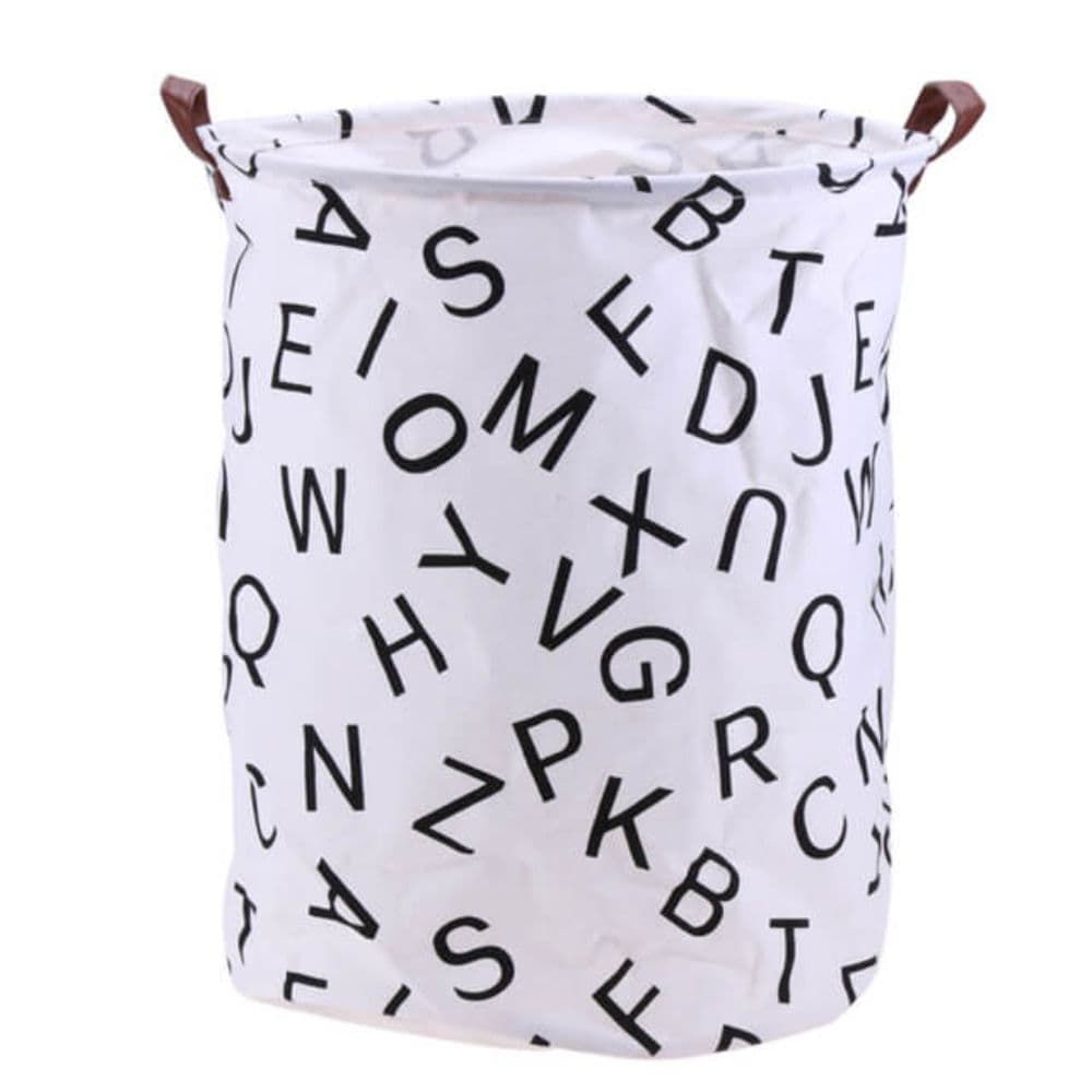 Sac depozitare Alfabet, 40 x 50 x 40 cm, alb-negru