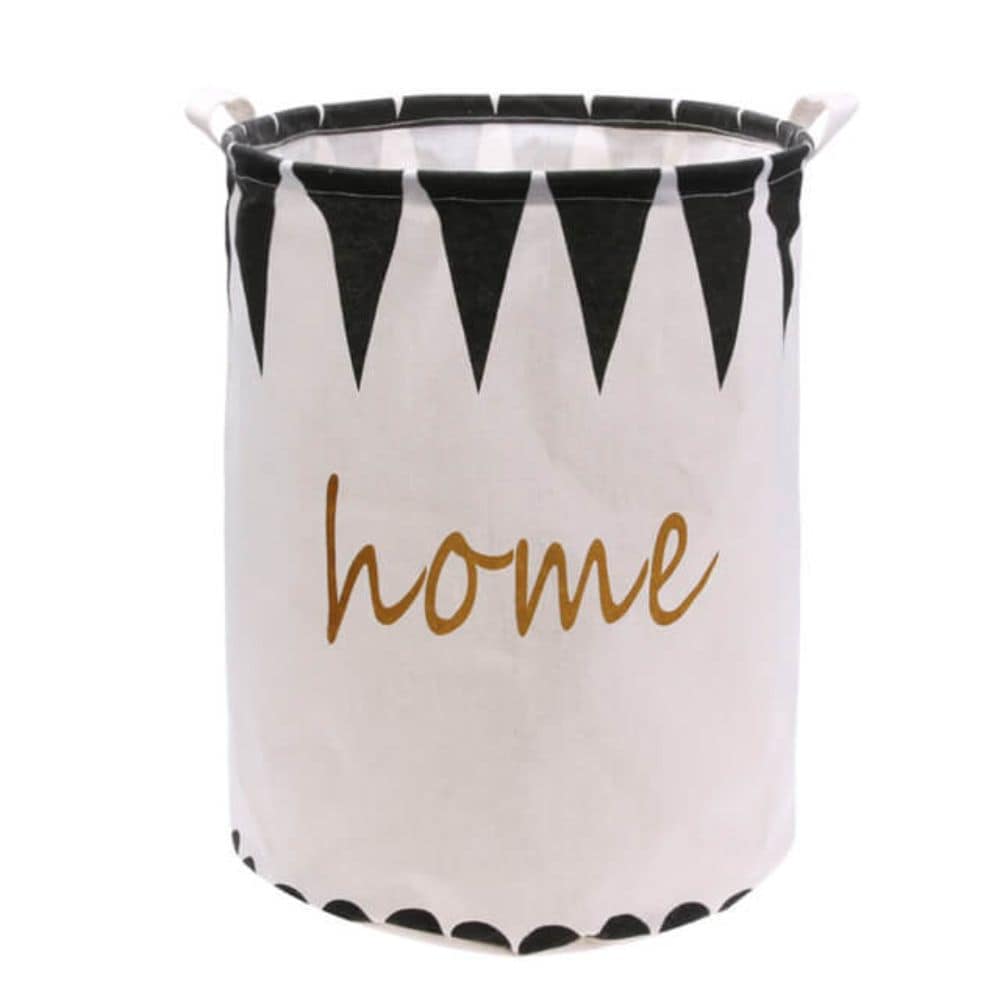 Sac depozitare Home, 40 x 50 x 40 cm, alb-negru