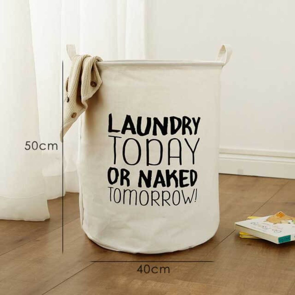 Sac depozitare Laundry, 40 x 50 x 40 cm, crem-negru