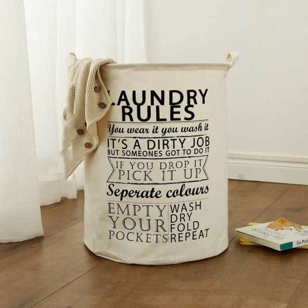Sac depozitare Laundry 1, 40 x 50 x 40 cm, crem-negru