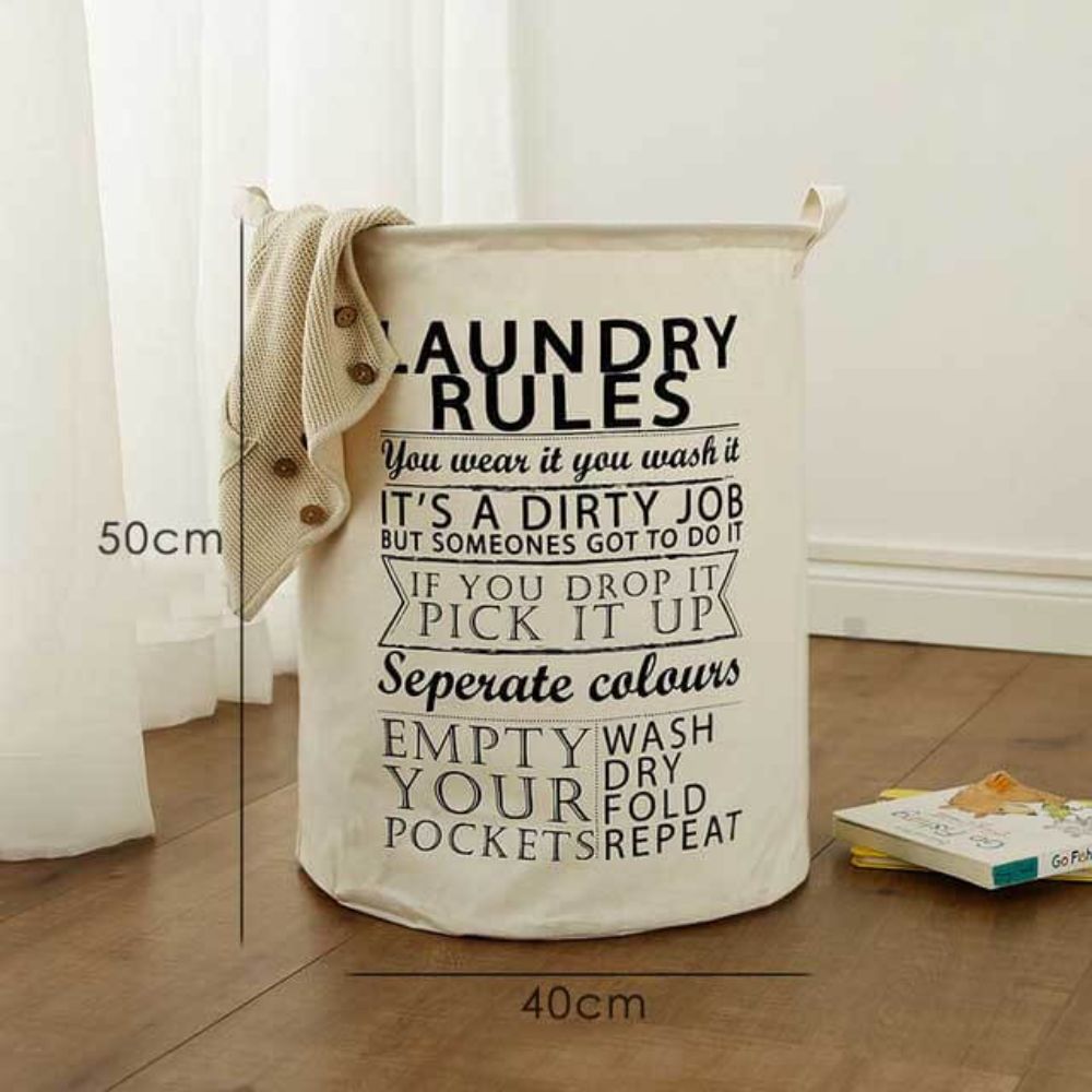 Sac depozitare Laundry 1, 40 x 50 x 40 cm, crem-negru