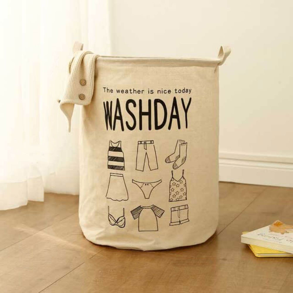 Sac depozitare Laundry 2, 40 x 50 x 40 cm, crem-negru