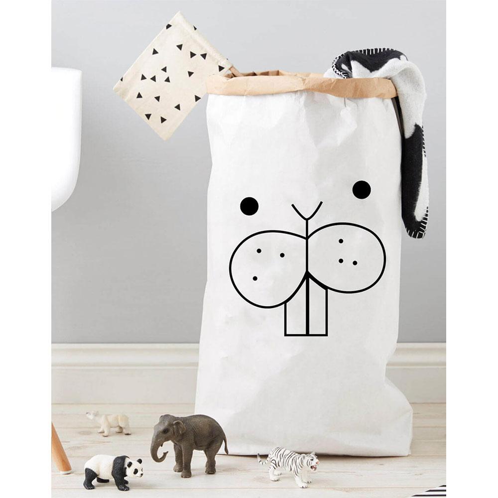 Sac depozitare Bunny, 50 x 80 x 80 cm, alb-negru