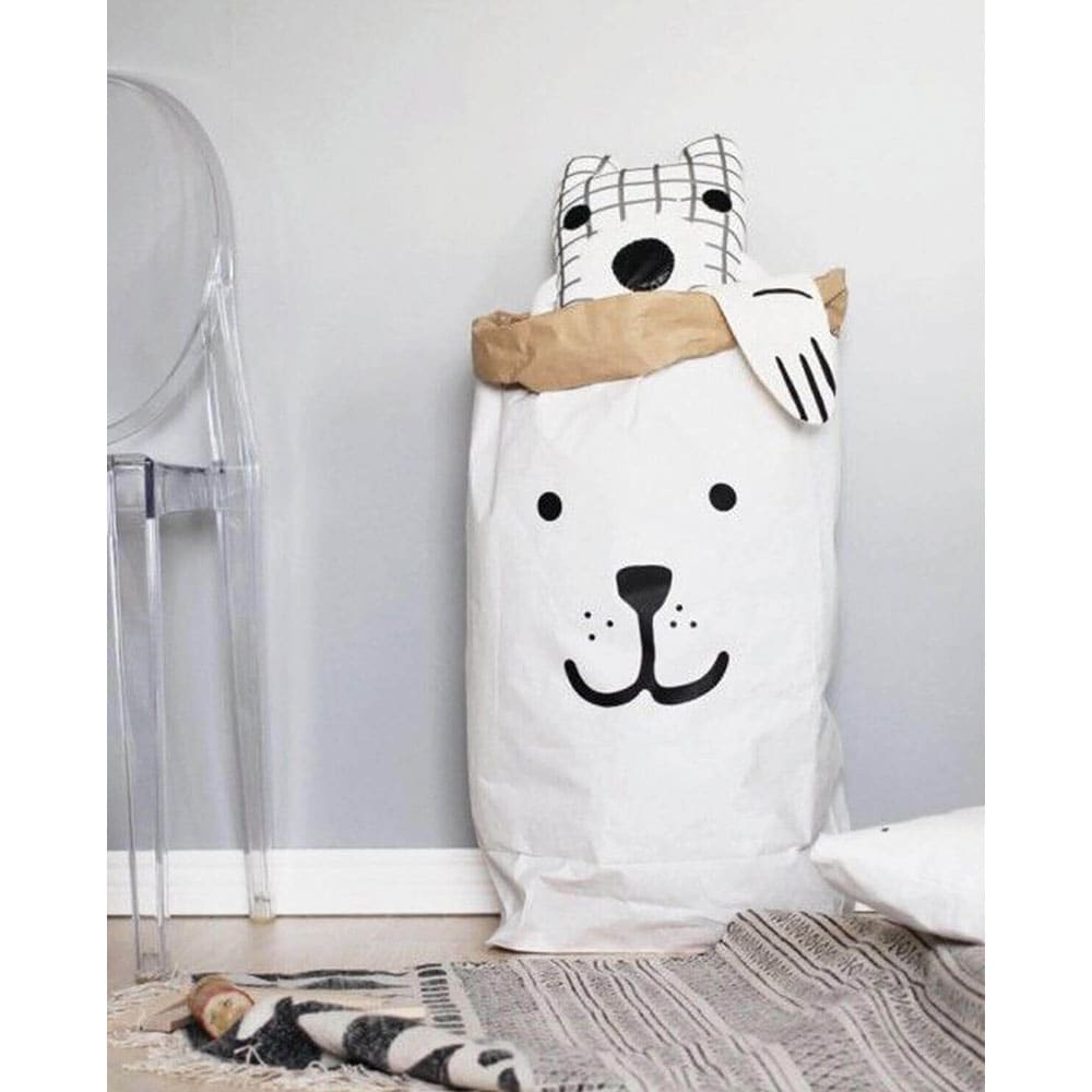 Sac depozitare Bear, 50 x 80 x 80 cm, alb-negru