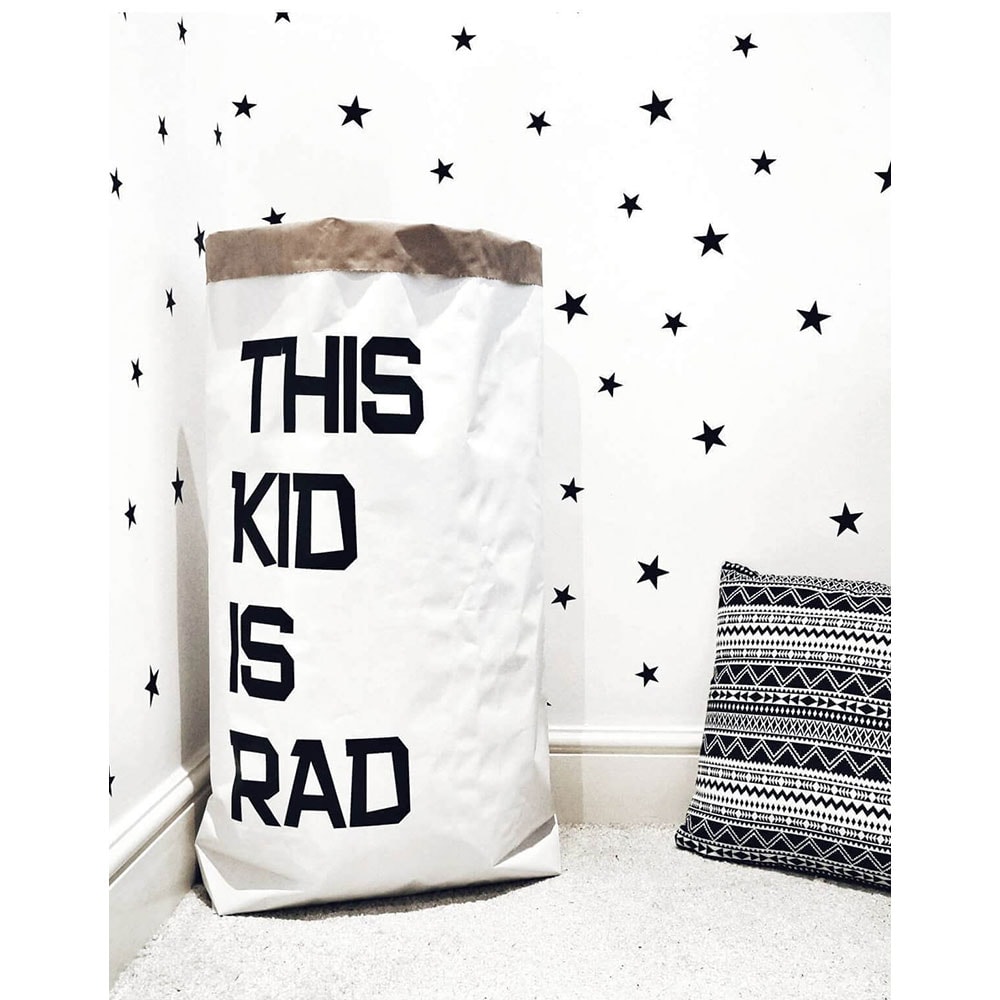Sac depozitare Kid, 50 x 80 x 80 cm, alb-negru