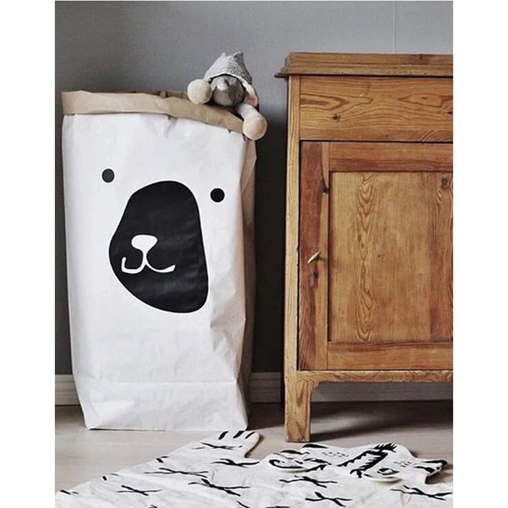 Sac depozitare Bear 1, 50 x 80 x 80 cm, alb-negru