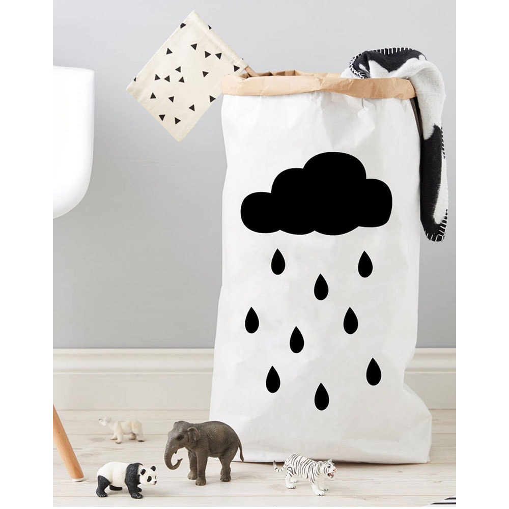 Sac depozitare Rain, 50 x 80 x 80 cm, alb-negru