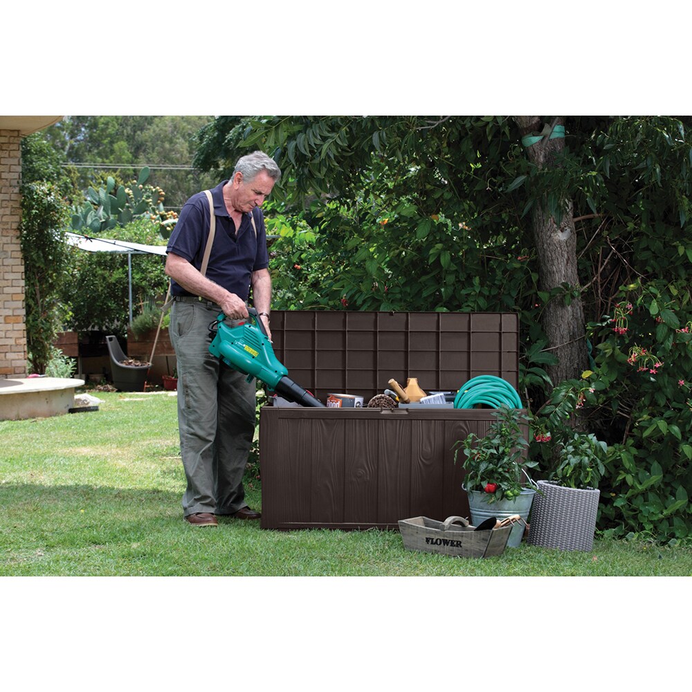 Lada depozitare gradina KETER Sherwood, polipropilena, 117 x 45 x 57.5 cm, maro inchis