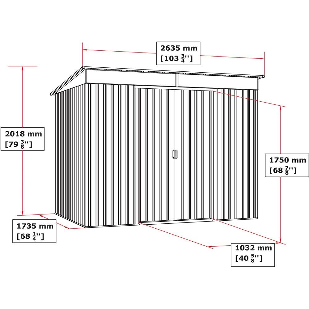 Casuta gradina DURAMAX Skylight 8X6, otel, 263.5 x 184.3 x 201.8 cm, maro