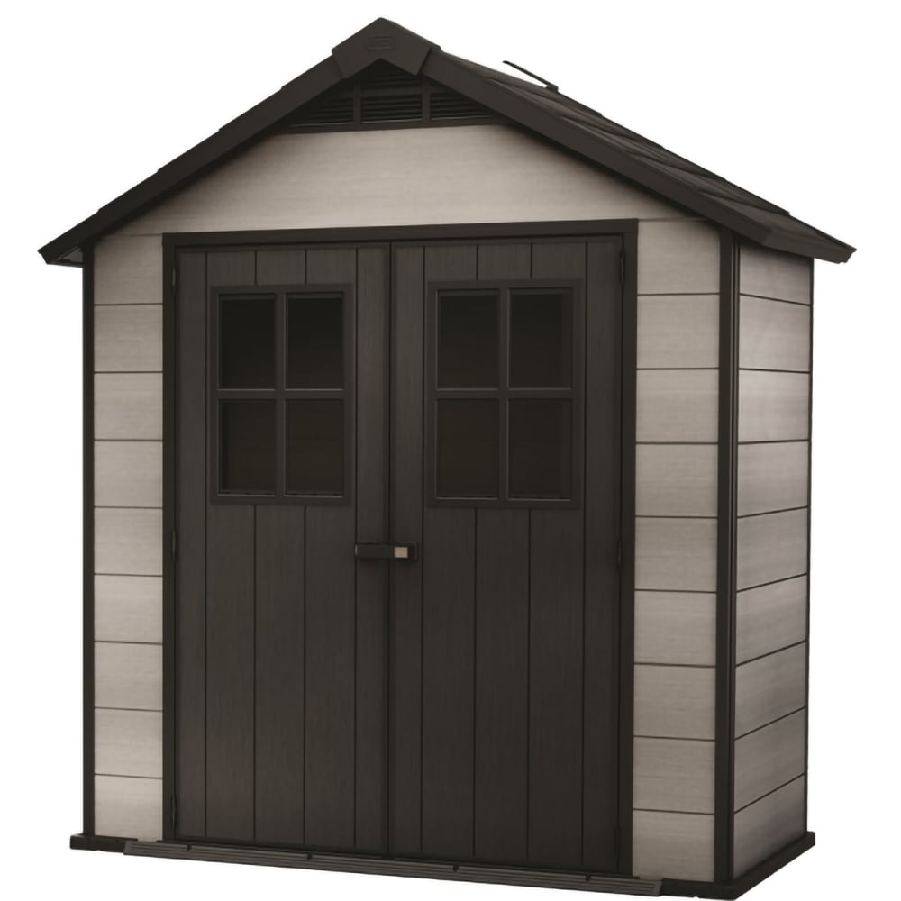 Casuta gradina KETER Oakland 754, duotech, 210 x 124.8 x 253 cm, bej-maro inchis