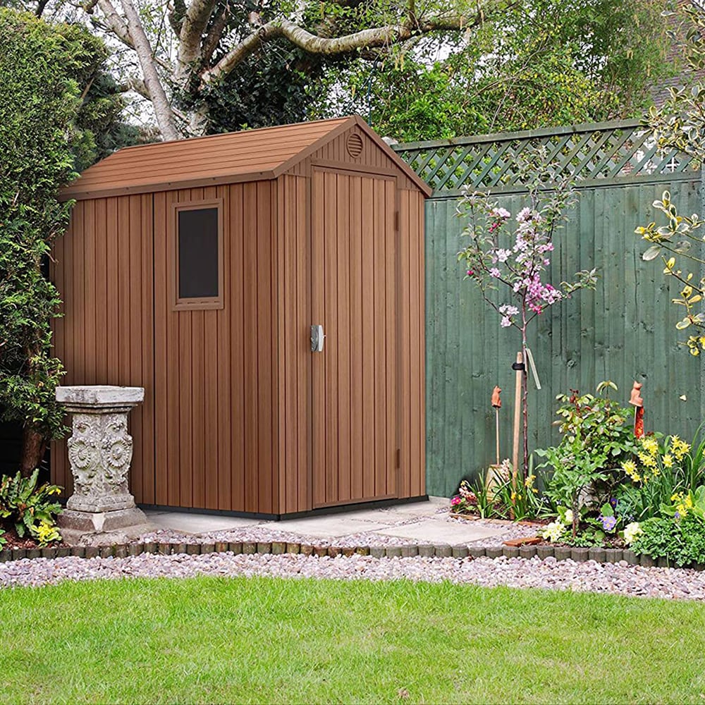 Casuta gradina KETER Darwin 6x4, evotech, 122 x 190 x 221 cm, maro