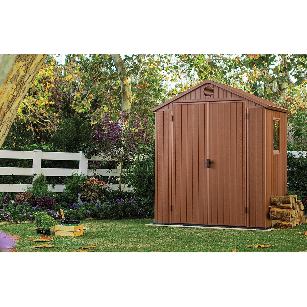 Casuta gradina KETER Darwin 6x4, evotech, 122 x 190 x 221 cm, maro