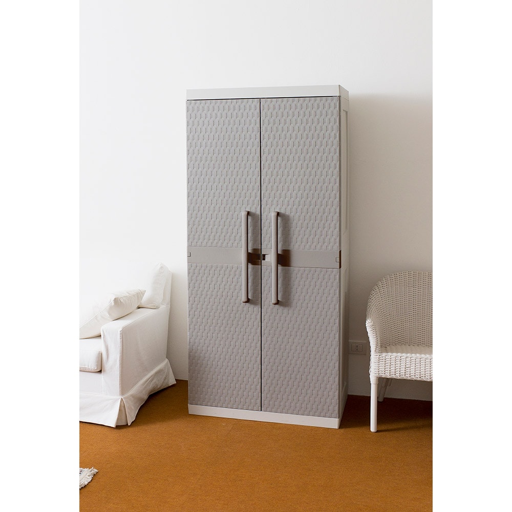 Dulap depozitare gradina TOOMAX Mega, polipropilena, 89 x 54 x 190 cm, gri