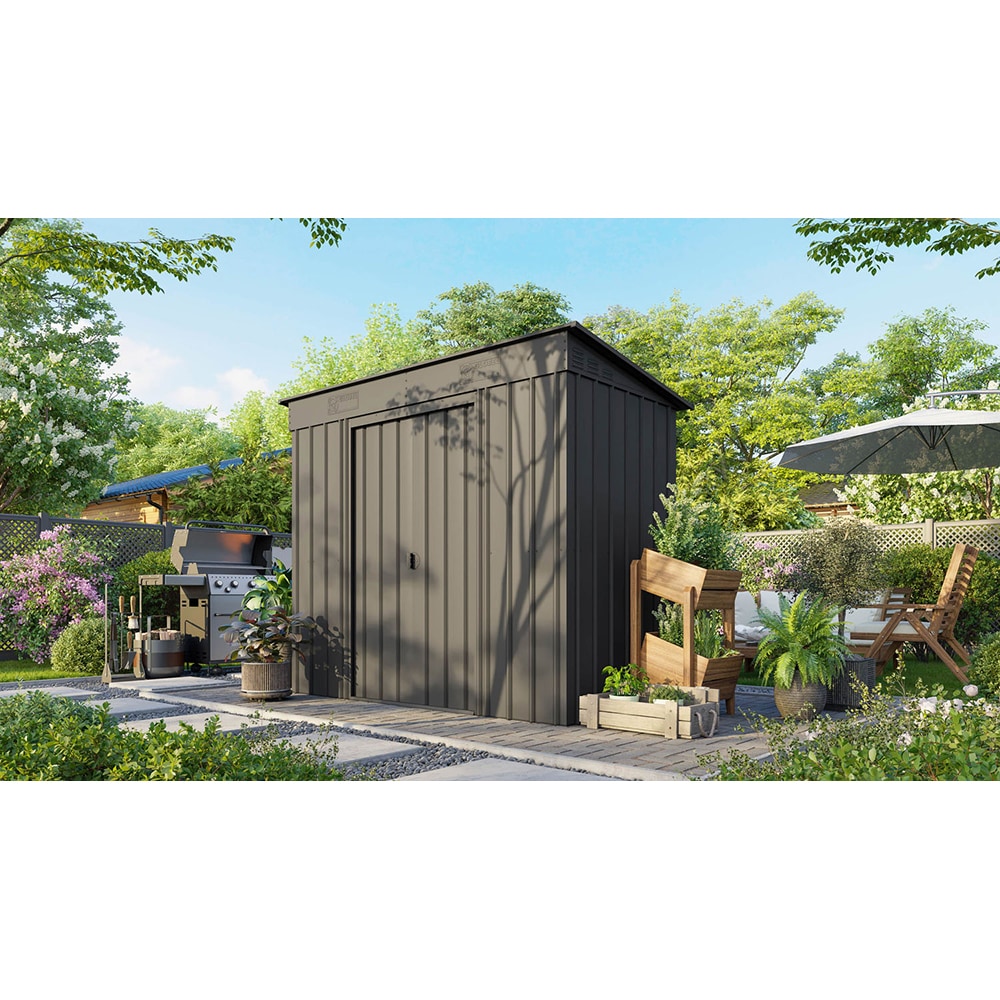 Casuta gradina GLOBEL Skillion 8x4, metal, 242 x 124 x 199 cm, antracit