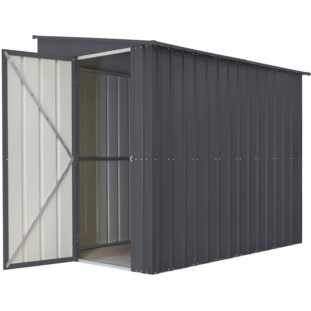 Casuta gradina GLOBEL Lean-On 5x8, metal, 155 x 242 x 203 cm, antracit