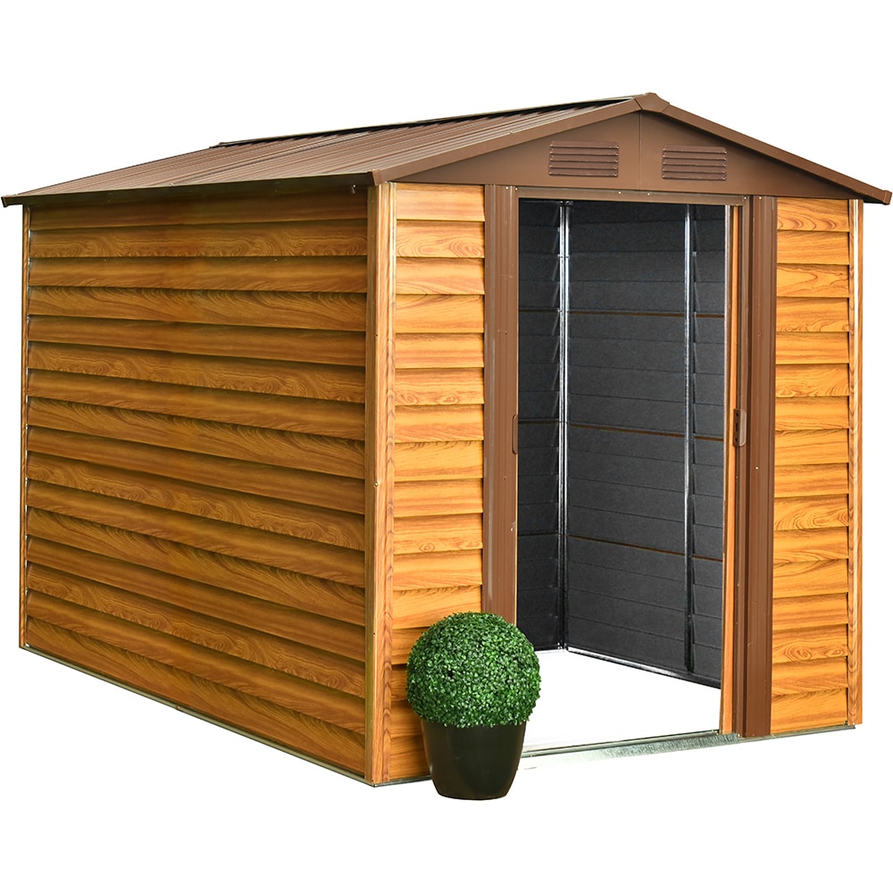 Casuta gradina PERGART Frankfurt II 86, metal, 195 x 236 x 209 cm, maro