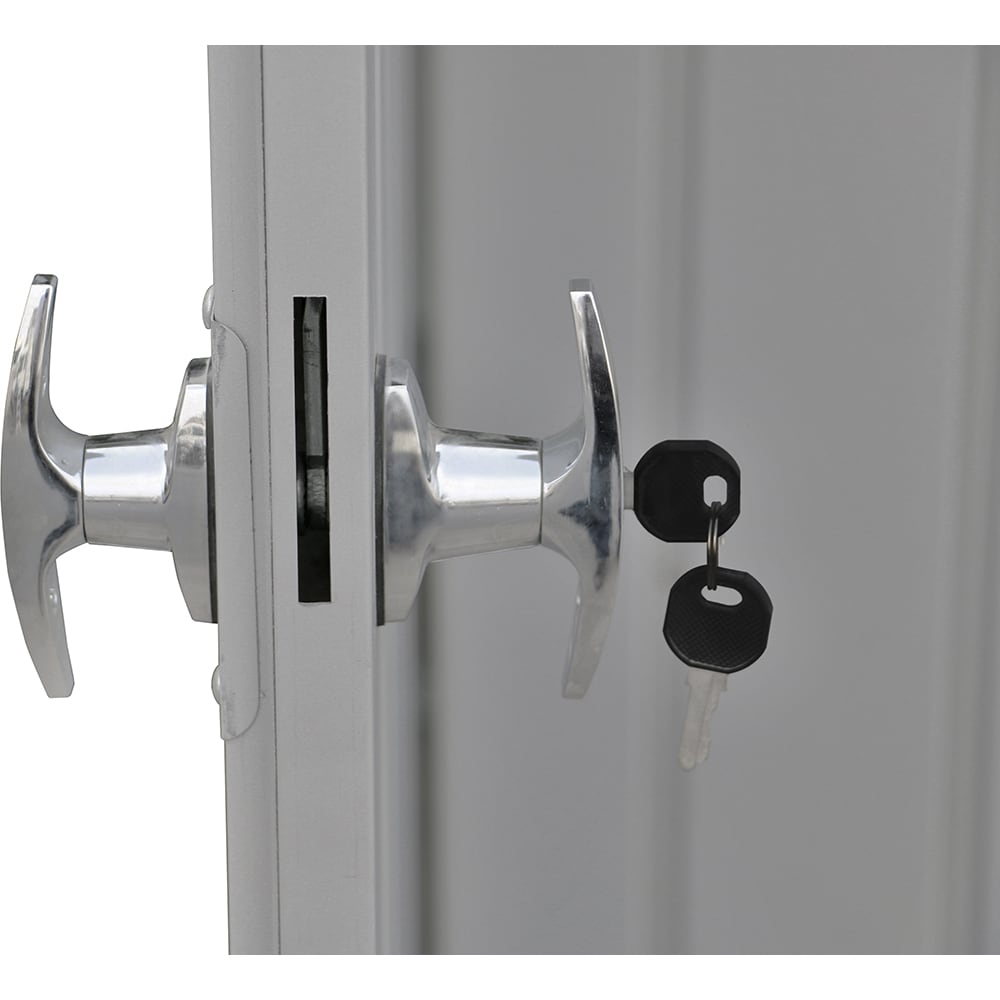 Casuta gradina DURAMAX Palladium 8X6, otel, 249.2 x 209.2 x 231.3 cm, argintiu