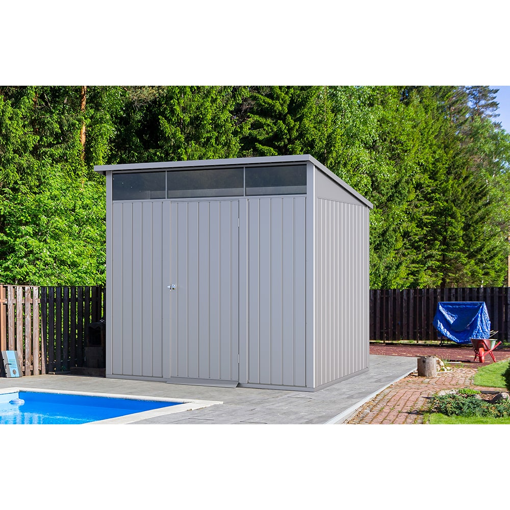 Casuta gradina DURAMAX Palladium 8X6, otel, 249.2 x 209.2 x 231.3 cm, argintiu