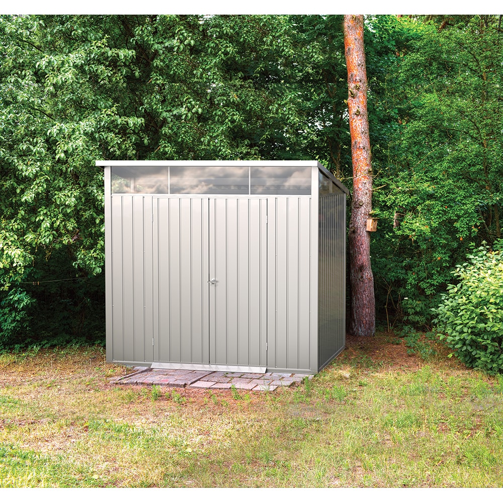 Casuta gradina DURAMAX Palladium 8X6, otel, 249.2 x 209.2 x 231.3 cm, argintiu