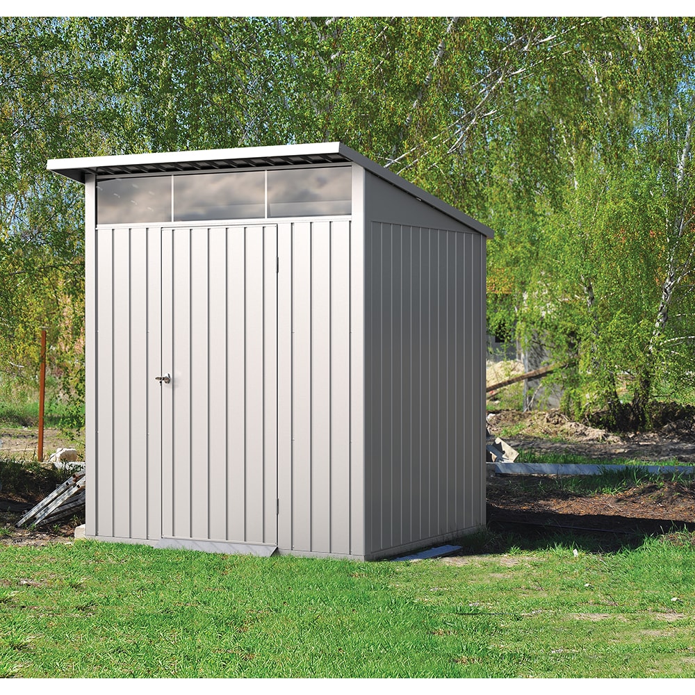 Casuta gradina DURAMAX Palladium 6X5, otel, 198.6 x 196.5 x 228.9 cm, argintiu