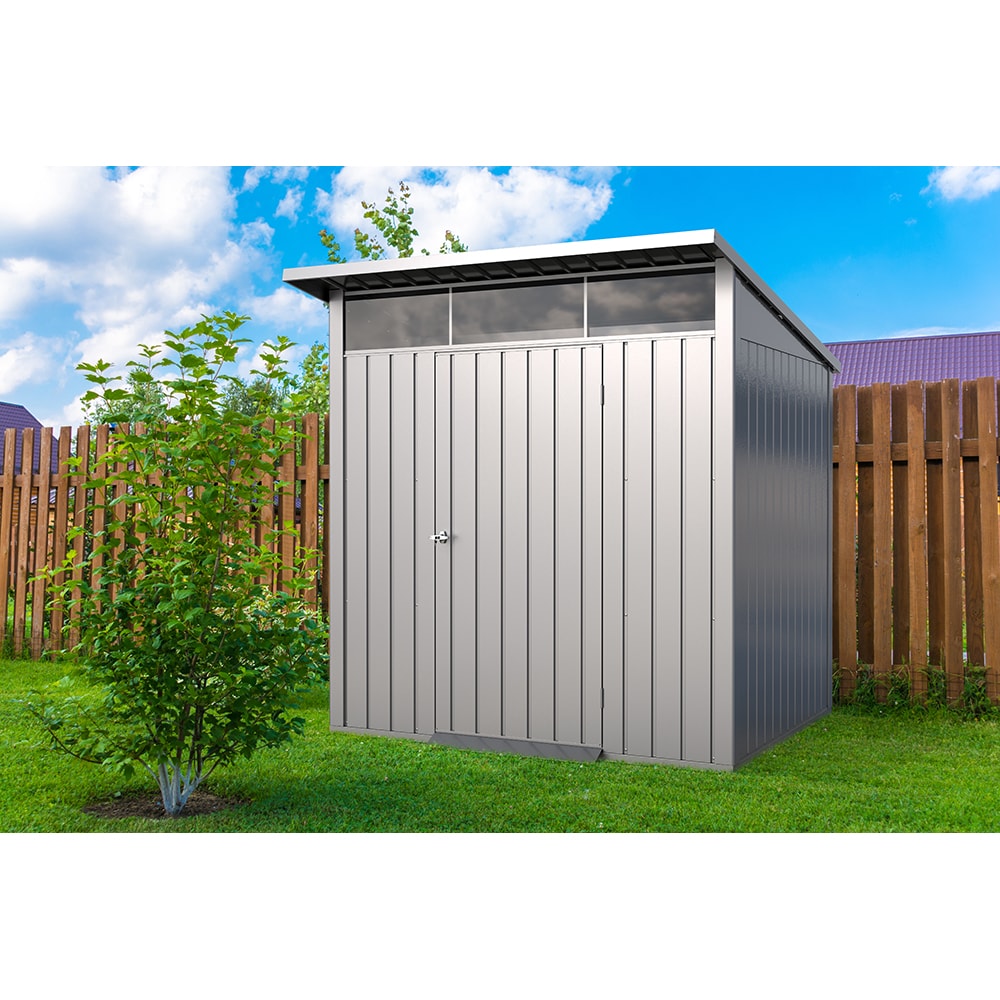 Casuta gradina DURAMAX Palladium 6X5, otel, 198.6 x 196.5 x 228.9 cm, argintiu