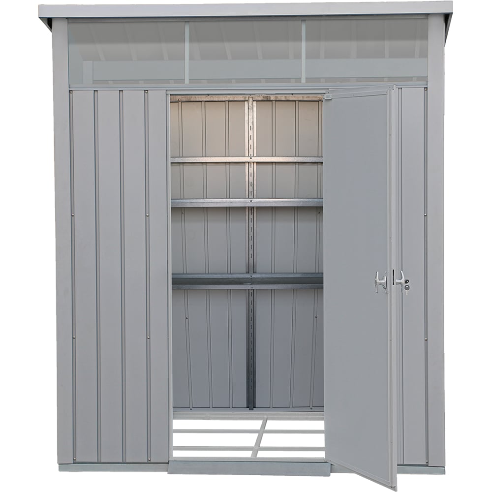 Casuta gradina DURAMAX Palladium 6X5, otel, 198.6 x 196.5 x 228.9 cm, argintiu