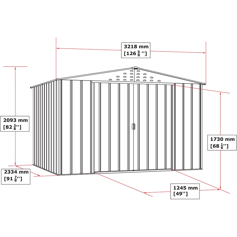 Casuta gradina DURAMAX Top 10X8, otel, 321.8 x 243.3 x 209.3 cm, antracit