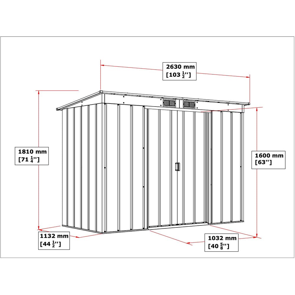 Casuta gradina DURAMAX Eco 8X4, otel, 263 x 123.6 x 181 cm, antracit
